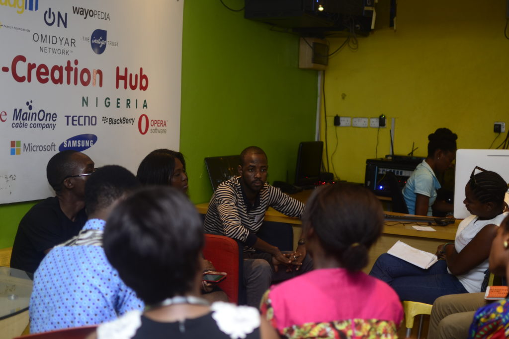 A session at the bootcamp on AT CChub over the weekend in Lagos.