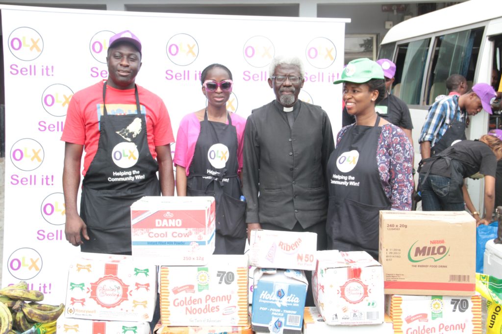  Goodluck Ikporo; Business Operations Manager; Brand Marketing Manager Fife Aiyesimoju, Secretary of the Women Voluntary Organisation, Founder of Modupe Cole Rev Adebayo Adeyemi- Cole; Lola Masha, Country Manager, OLX during the courtesy visit of OLX Nigeria to Modupe Cole Memorial Child Care for the Yuletide season project at Akoka, Yaba, Lagos recently. 