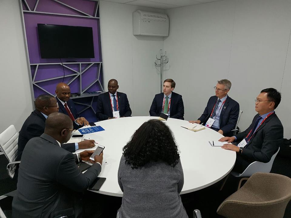 The Secretary USPF, Mr. Ayuba Shuaibu; Chief of Staff to EVC, Mr. Usman Malah; the EVC, Prof. Danbatta; and ECSM, Mr. Sunday Dare at a meeting with the representatives of GSMA