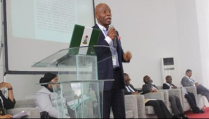  Leo Stan-Ekeh, chairman of Zinox Group, delivering a paper at NBA Conference in Port Harcourt, Rivers State recently.