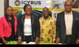 Ms Olaolu Beckley, Online Communication Manger; Mr Ubong Hanson, Web Developer; Ms Anne Akalusi, iCyrus Project Consultant; Mrs Alero Imo, Managing Director/CEO iCyrus Online Merchant; Rev (Dr) Moses Iloh, General Overseer, Soul Winning Ministries; and Mr Agu Imo, Chairman, iCyrus, at the media launch of iCyrus online store platform in Lagos... recently.