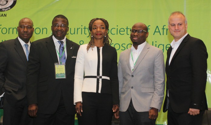  L:R- Musa Jimoh, Deputy Director, Banking and Payments System Department, Central Bank of Nigeria, Dr. David Isiavwe, President Information Security Society of African Nigeria, Adedoyin Odunfa, CEO Digital Jewels, Wale Olokodana, Director, Enterprise Partner Group, Microsoft Nigeria and Erdal Ozkaya, Cybersecurity Architect, Microsoft Middle East and Africa during the Cybersecurity Summit 2016 held at the Eko Hotel, Victoria Island, Lagos. 