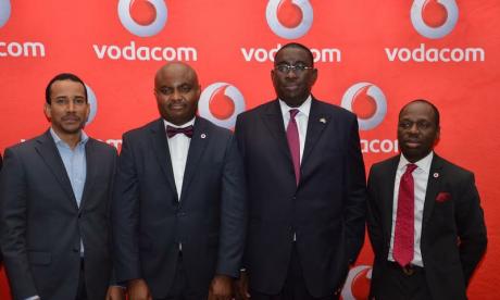 L-R: Kristof Okonkwo , IT Operations Leader, West Africa, GE International Operations; Lanre Kolade, Managing Director, Vodacom Business Nigeria; Osayaba Giwa-Osagie, Director, Nigeria South Africa Chamber of Commerce and Solomon Ogufere, Commercial Director, Vodacom Business Nigeria at the Nigerian-South African Chamber of Commerce breakfast meeting, held in Lagos yesterday.