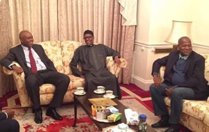 Photo: Saraki, Dogara with Buhari in London