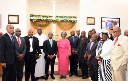 Photos: Thanksgiving Service for Buhari in Aso Rock Chapel