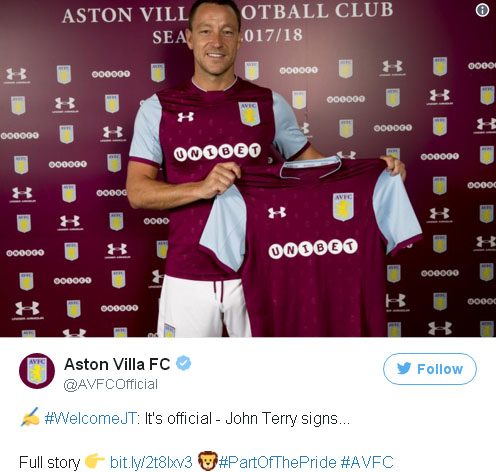 John Terry Joins Aston Villa