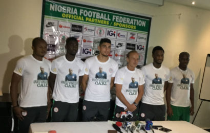 SUPER EAGLES TEAMMATES SHOW LOVE TO AILING CARL IKEME