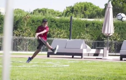 Watch: Ronaldo Jr Takes after Dad Cristiano with Epic Free Kick Skills
