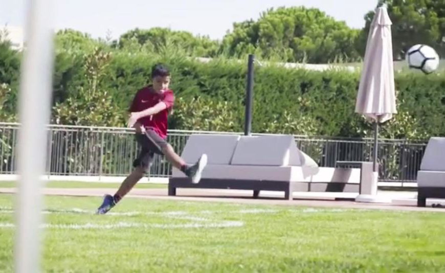 Watch: Ronaldo Jr Takes after Dad Cristiano with Epic Free Kick Skills