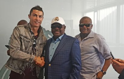 Ronaldo, Ramos Meet Gov Wike at Real Madrid Football Club