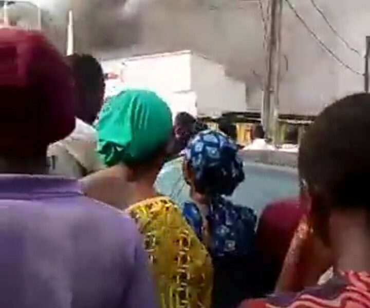 Photos: Fire Razes Access Bank in Lagos