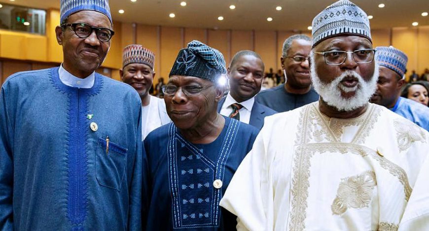 Buhari, Obasanjo Meet Face to Face after ‘letter bomb’ Attack(See Video)