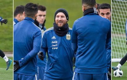 Messi in Manchester: Trains @ Etihad for Argentina Vs. Italy Friday(PHOTOS)
