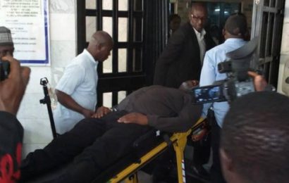 Dino Melaye Re-arrested in Hospital after Jumping from SARS Vehicle (PHOTO)