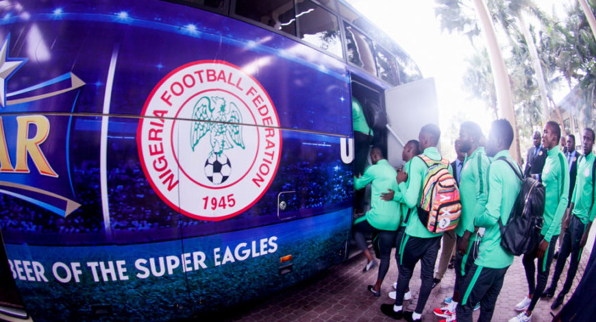 Super Eagles Rides on Star Branded bus,  Hits PH for DR Congo Tie