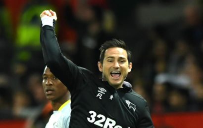 Shocker as Lampard’s Derby County Eliminate Mourinho’s Manchester United From League Cup