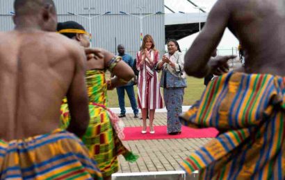 U.S. first lady, Melania Trump, arrives in Ghana on solo African trip