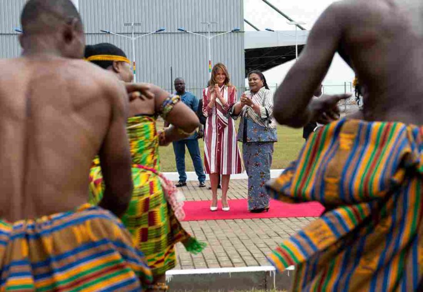 U.S. first lady, Melania Trump, arrives in Ghana on solo African trip