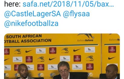 2019 AFCON Qualifier: Baxter names Bafana Bafana squad to face Nigeria