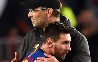 ‘Disappointed’ Klopp Barely Hugs Messi after Barca 3-0 Showdown