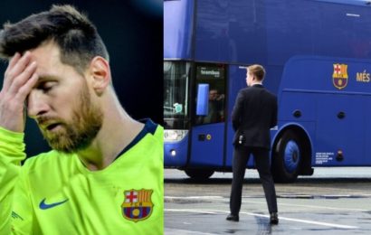 Barcelona Bus forgets Messi after Liverpool Defeat