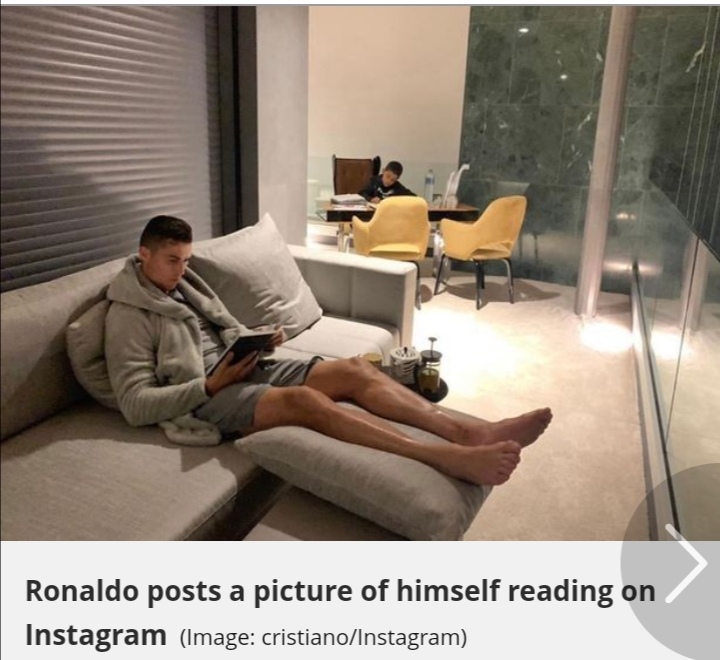 Ronaldo Reading and being Philosophical on Instagram during the FIFA Best Award that Lionel Messi won on Monday in Milan